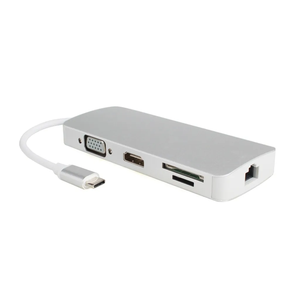 2 док станции USB C VGA HDMI Ethernet порта концентратор TF зарядное устройство SD кард ридер