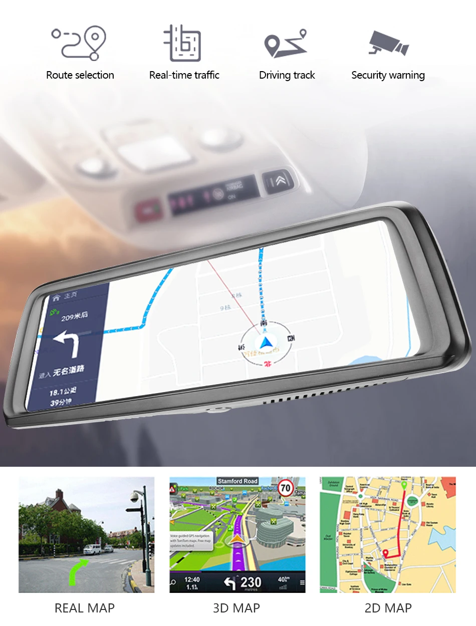 Jansite 4G 1" сенсорный экран dashcam Автомобильный видеорегистратор Android 5,0 gps навигация Автомобильный видеорегистратор Камера в зеркале заднего вида камера автомобиля