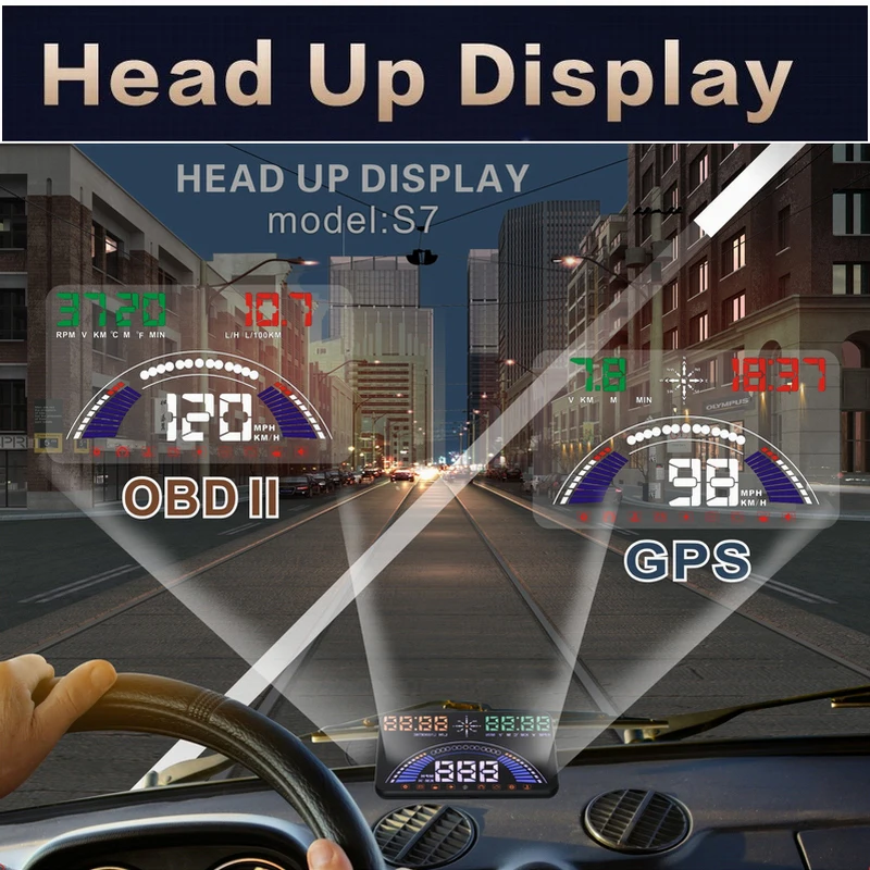 Проектор BigBigRoad автомобильный на лобовое стекло 5 8 дюйма 2 + GPS | Автомобили и