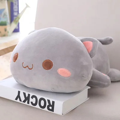 Новая кукла мягкая кошка плюшевая игрушка большая обнимающая Подушка милые куклы-еноты чучело игрушки для детей подарок для детей - Цвет: gray yuanyan