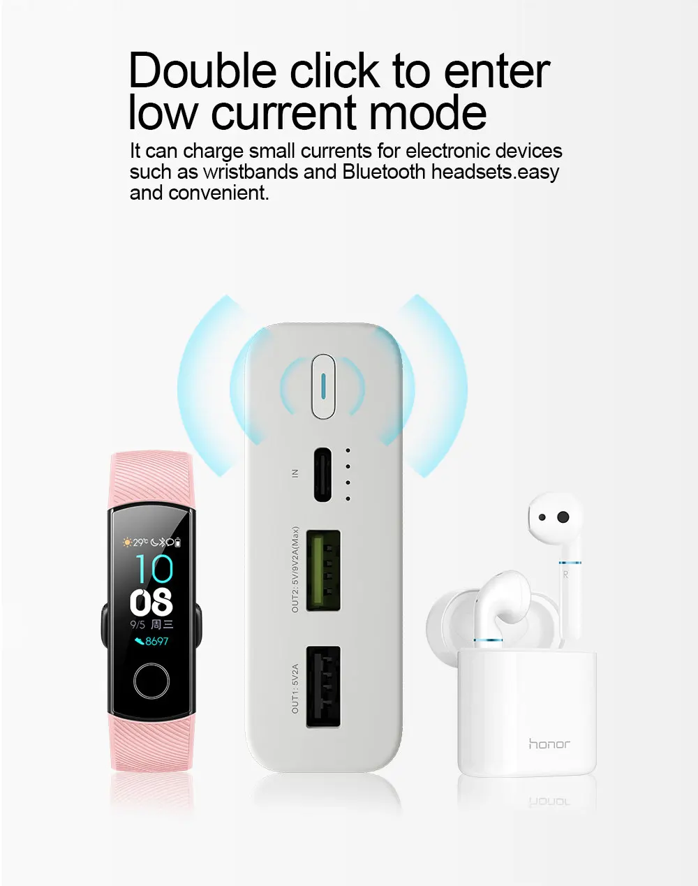 Huawei Honor Power Bank 20000 мАч Max 18 Вт двусторонняя версия быстрой зарядки Type C двойной USB