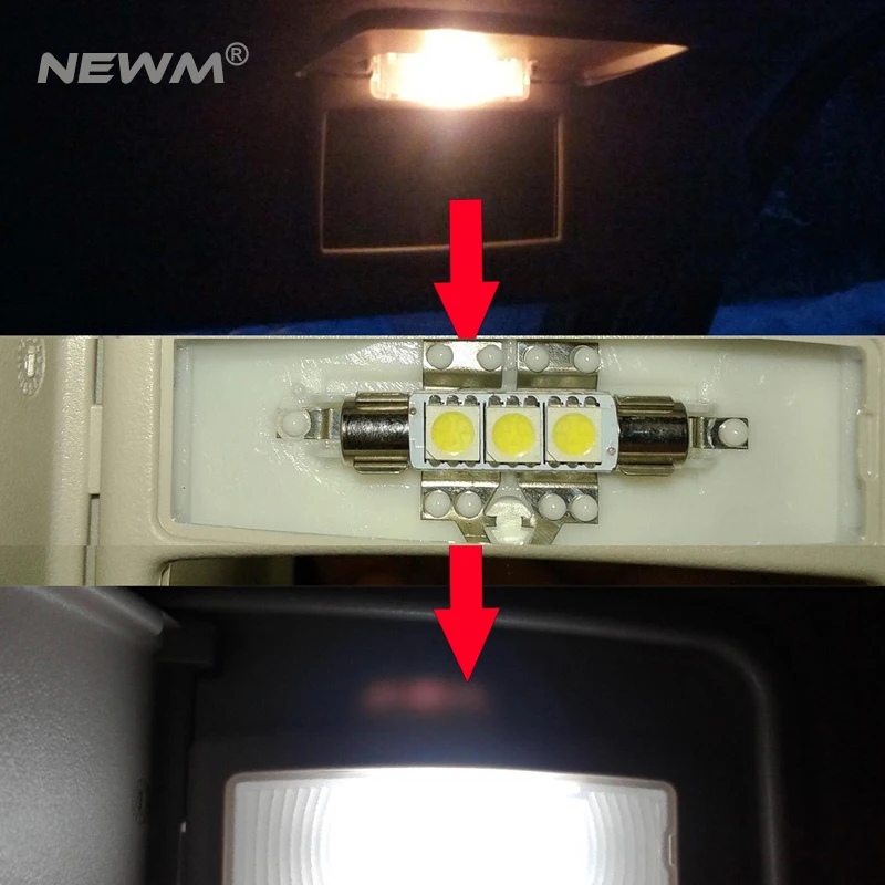 4x Белый светодиод 28 мм 31 5050 3SMD косметическое зеркало лампа 6614 плавкий