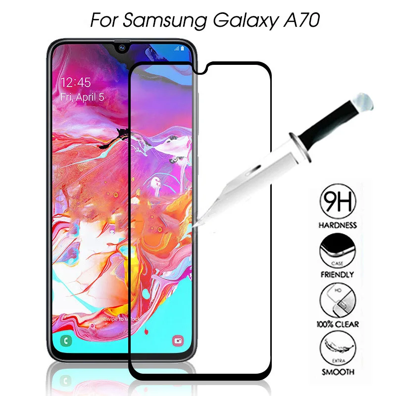 Закаленное стекло для Samsung Galaxy A70 2 в 1 защита объектива камеры Защита экрана samsun A 70