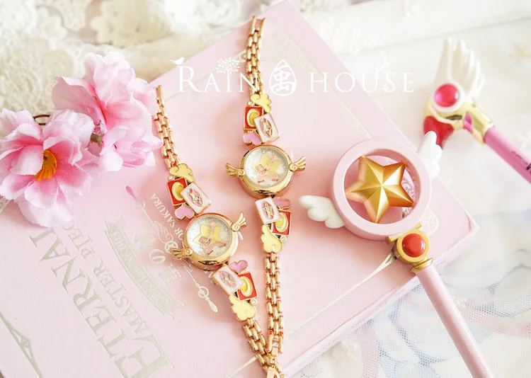 Япония Аниме Card Captor Sakura крыло со звездой леди Высокое качество часы водонепроницаемые наручные Косплей Аксессуары Реквизит