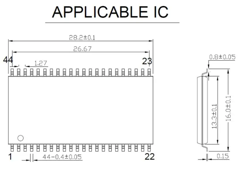 SSOP44 PSOP44 SOIC44 IC тестовое сгорание в шаге разъема 1 27 525mil Адаптер для