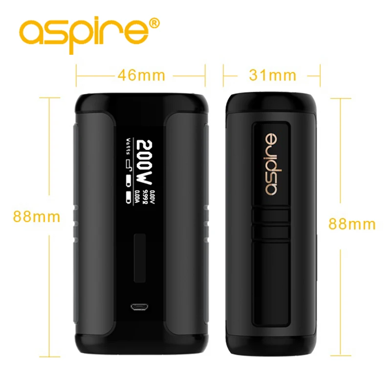 Мод для электронных сигарет Aspire Speeder 200 Вт в коробке мод Vape мод Fit Athos Tank 510 с резьбой без аккумулятора 18650 мод для электронных сигарет