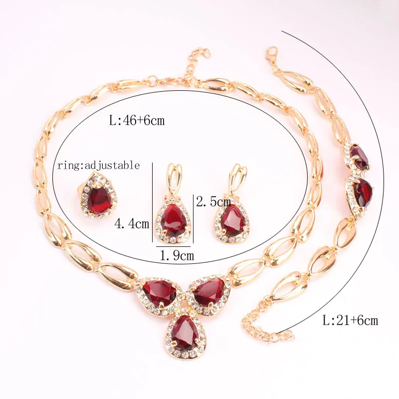 Комплект из колье серёг и кольца с австрийскими кристаллами|fine jewelry set|jewelry setsearrings