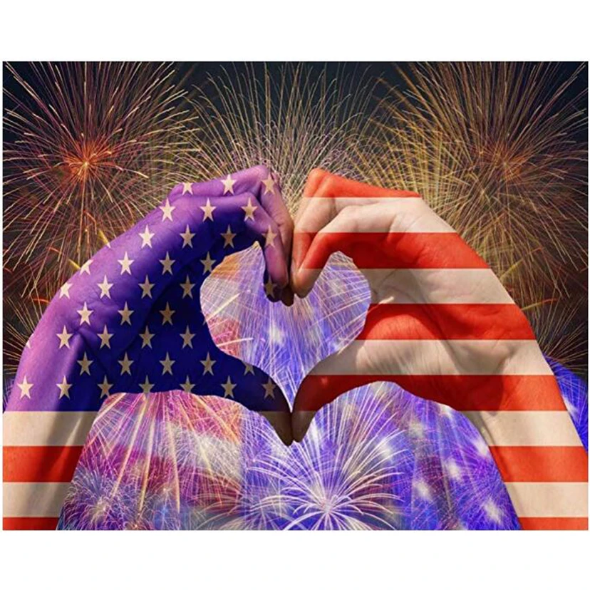 

Full square/round drill 5d diy diamond painting heart nation flag diamond embroidery mosaic rhinestones picture decor home WG001