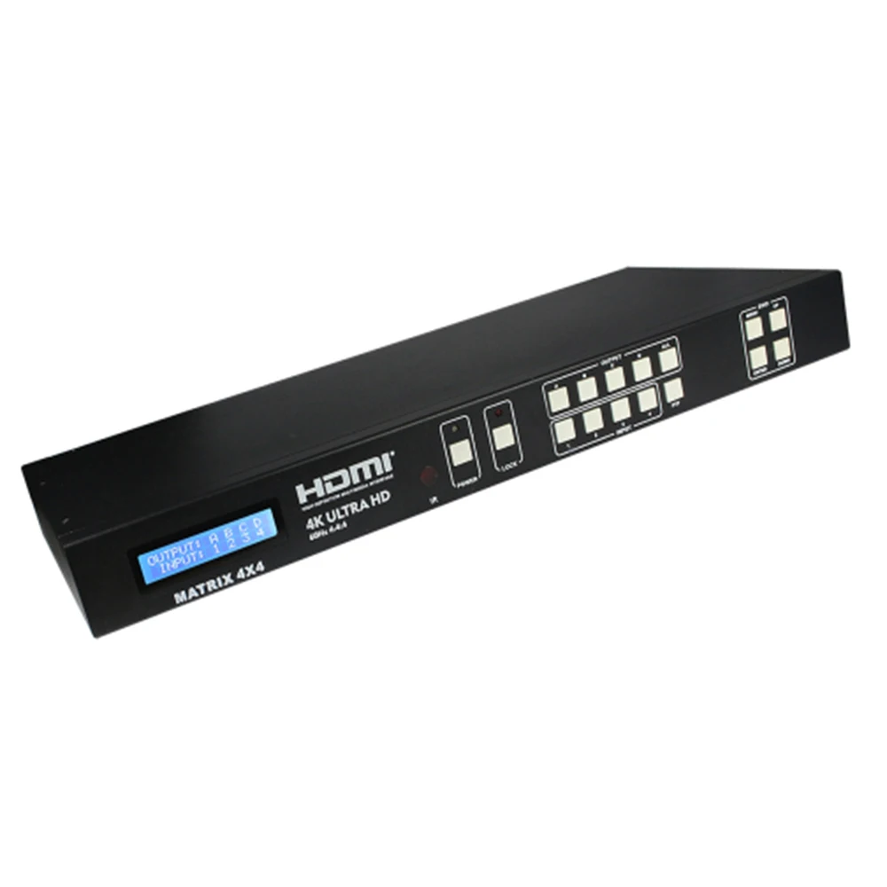 Hdmatters HDMI 2,0 матрица 4х4 с коаксиальный аудио Aux HDCP 2,2 4 K 60 HZ RS232 EDID ИК
