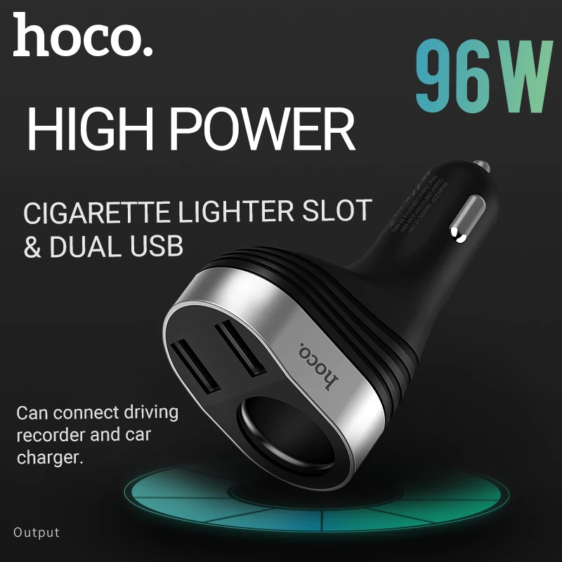 Hoco двойной usb прикуриватель порт адаптер сплиттер 12 В 24 Автомобильное зарядное
