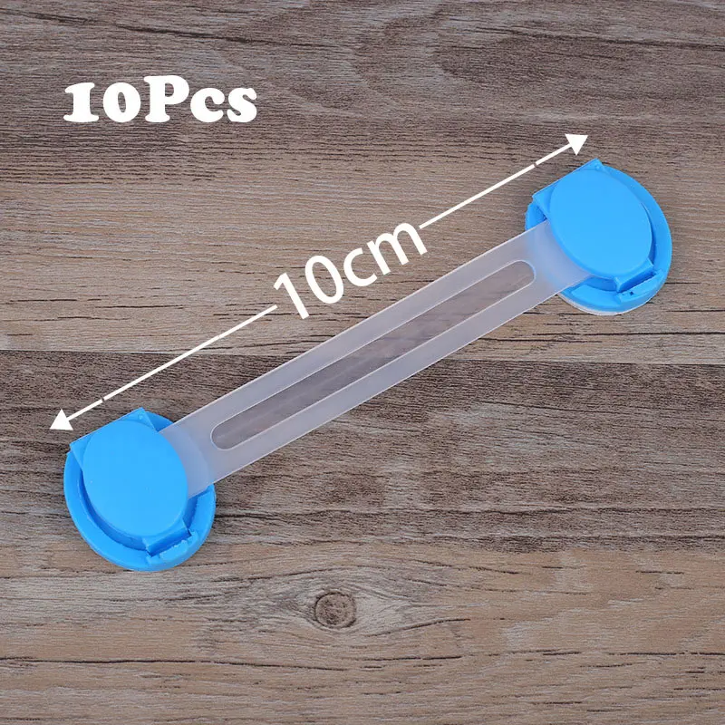 10CM Blue 10Pcs Пластиковый замок для детских ящиков, детские защитные замки, защита для окон, холодильников, шкафов, туалетов, замок, дверной замок - Цвет: 10CM Blue 10Pcs
