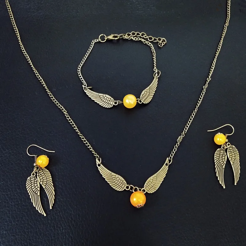 Винтажное ожерелье с подвеской HP комплект в виде крыла ангела снитч чокер из