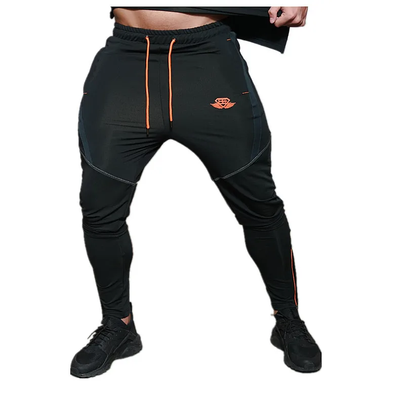 Бренд Shark Bay, спортивные тренажеры, Мужские штаны, Компрессионные Леггинсы, мужские фитнес-тренировки, летняя спортивная форма, Мужские дышащие длинные штаны - Цвет: 704 orange