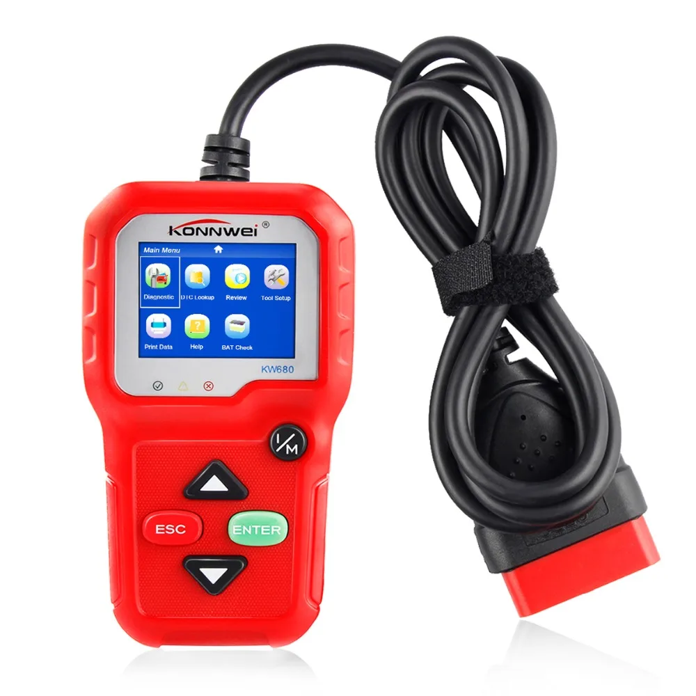 Высококачественный многофункциональный Автосканер ODB2 KONNWEI KW680 многоязычный в России газоанализатор дизельного топлива Автомобильный сканер