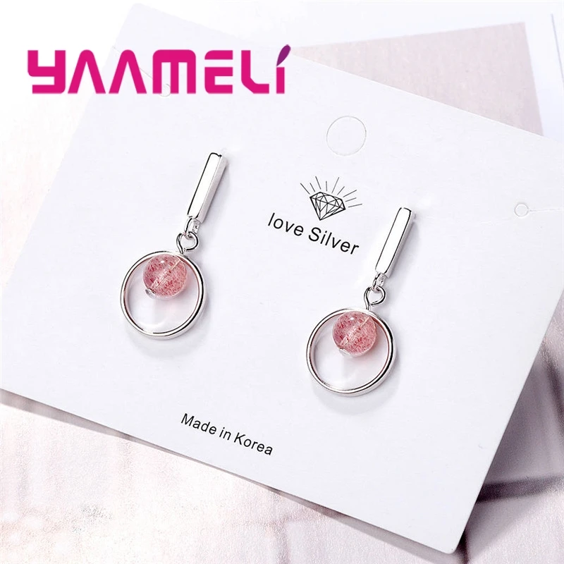 Круглые длинные серьги Pretty Girl из серебра 925 пробы массивные подвески кварца в