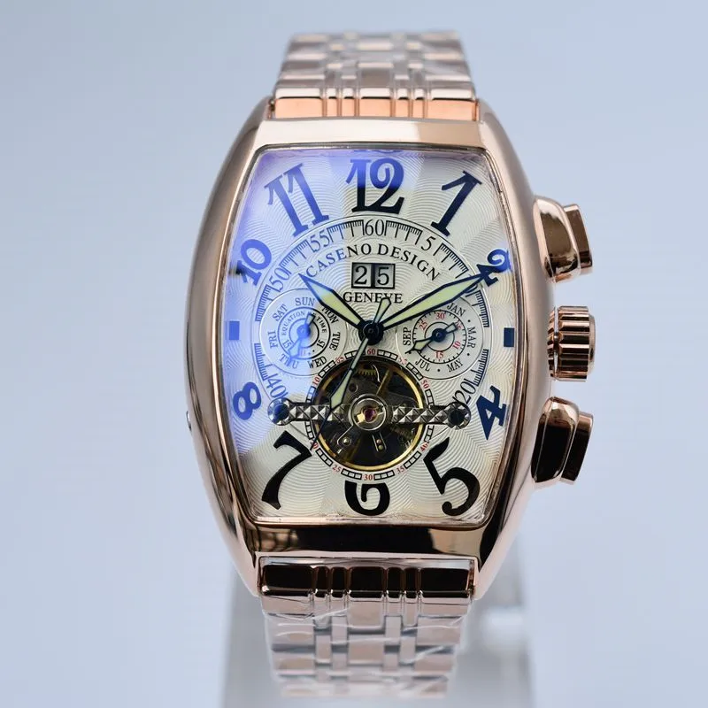 CASENO Tourbillon Скелет автоматические механические мужские часы лучший бренд класса люкс военные спортивные часы из нержавеющей стали мужские часы