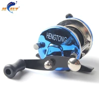 smallest bait casting mini ice fishing reel with line 50m metal water wheel winter fishing river plate baitcast coil roller