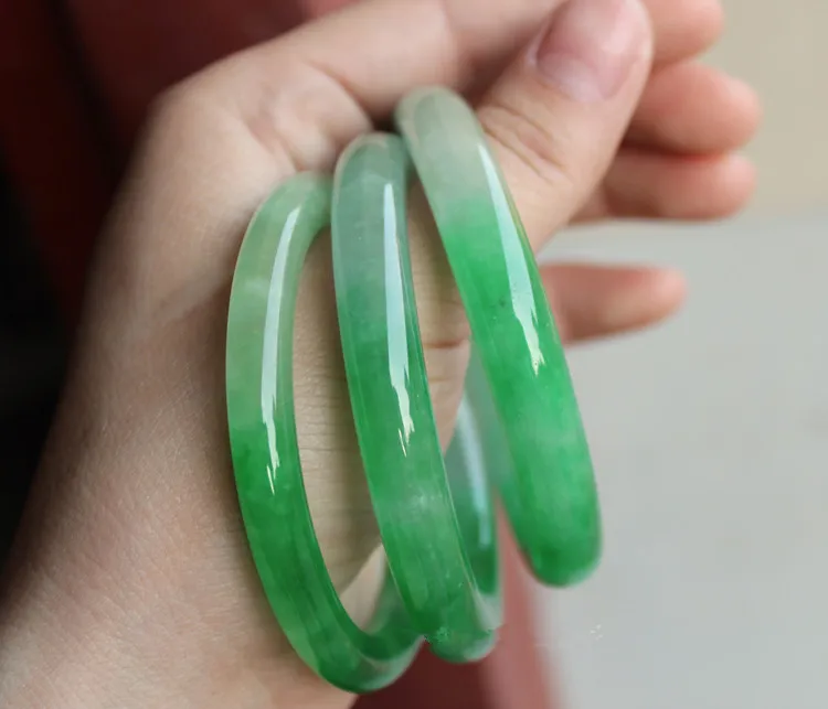 Нефрита бирмы лед виды плавающие зеленый ян нефрит браслет круглый бар|jade bracelets
