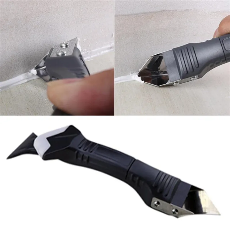 Silicone Scraper Caulking Grouting Tool Sealant Finishing Cleaning Kit Kitchen Window Cleaner Scrapers Remover Caulk Finisher |