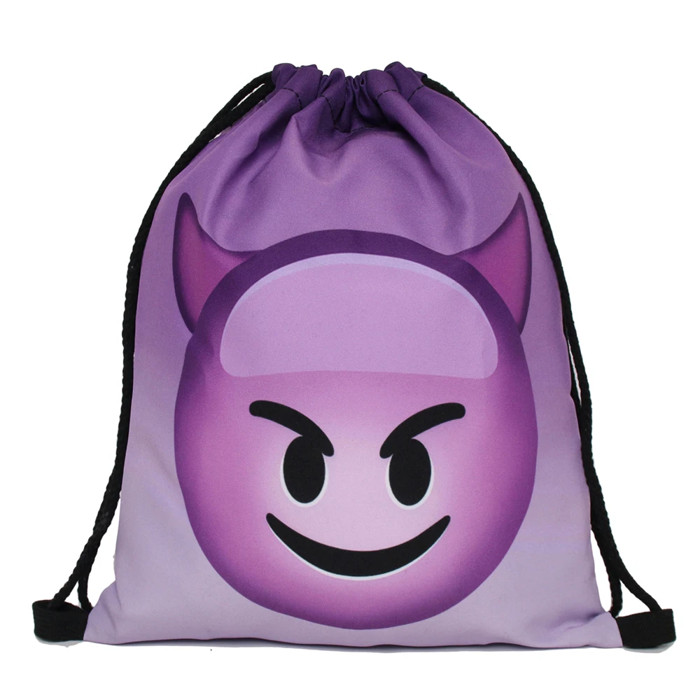 Deanfun 3D мешок с кулиской принтом Emoji demon модные школьные рюкзаки для девочек