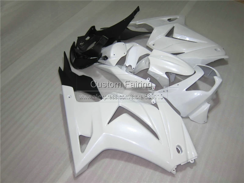 Литой под давлением обтекатель для Kawasaki 250r 2008-2012 2013 2014 ninja белый черный пластик