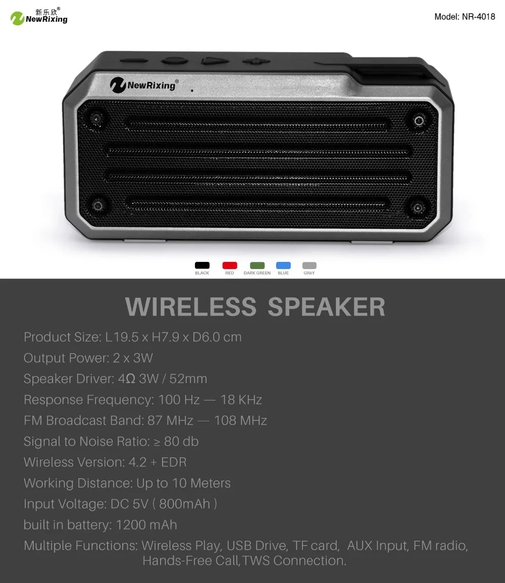 HIFI Портативная Беспроводная Bluetooth колонка стерео TF FM радио звуковая панель