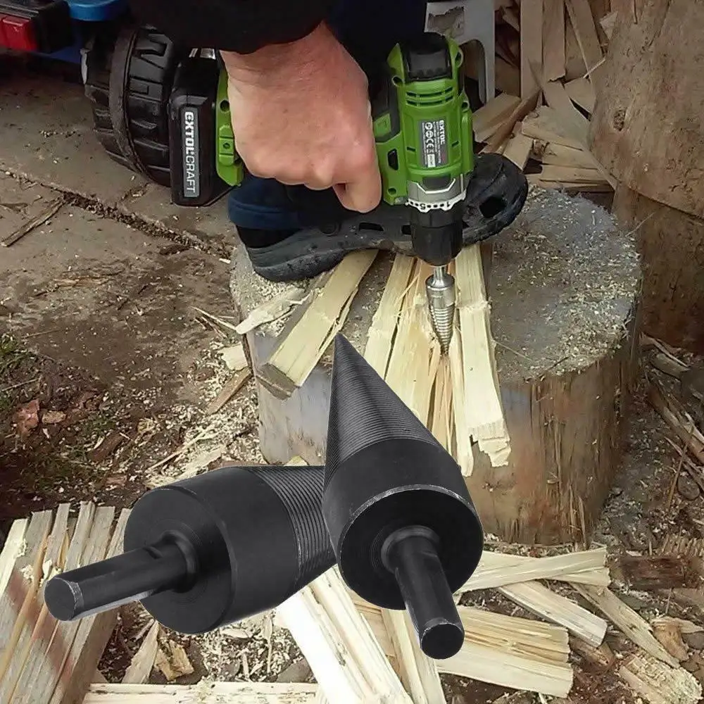 

38mm Firewood Splitter Drill Bit Firewood Split Wood Cone Punch Tool Drilling Tools