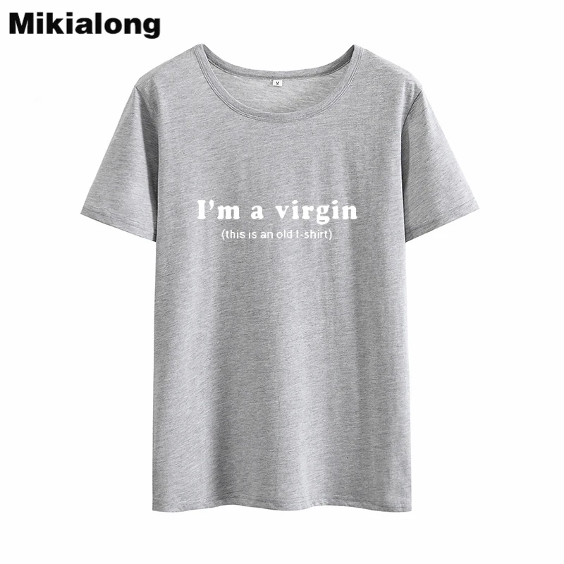 Женская футболка с короткими рукавами Mikialong хлопковая свободная надписью I'm A