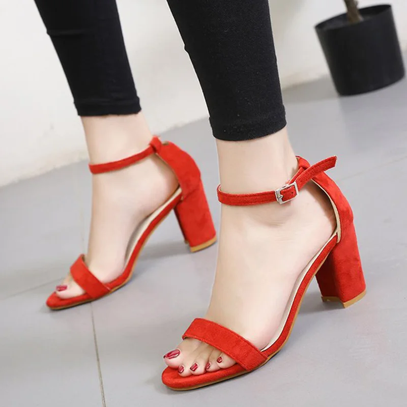Women Pumps High Heels Summer Shoes Square Heel Sandals Ladies Woman Sandalie Block Comfort Female | Обувь
