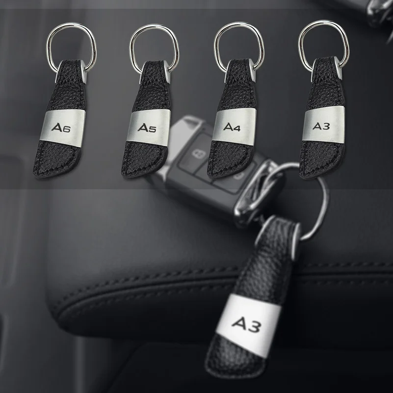 Автомобильный натуральный кожаный брелок автоэмблема цепочка для ключей Audi A3 8 P V