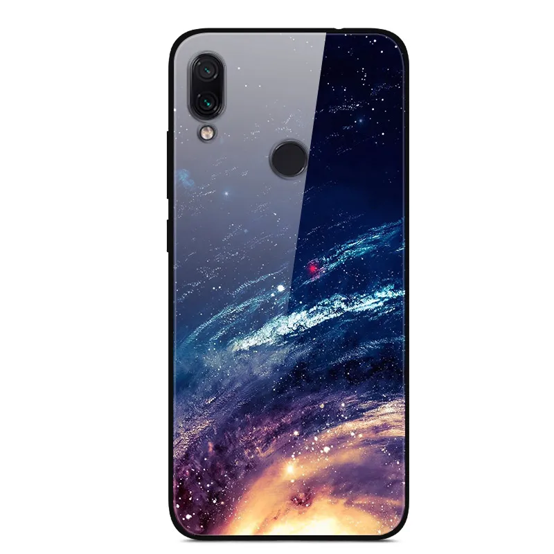 Чехол из закаленного стекла для Xiaomi Redmi 7, чехол с изображением планеты космоса, стеклянный чехол для задней панели, чехол для Xiaomi Redmi 7, чехол для Redmi 7, Redmi7, 6,26 дюйма - Цвет: 15