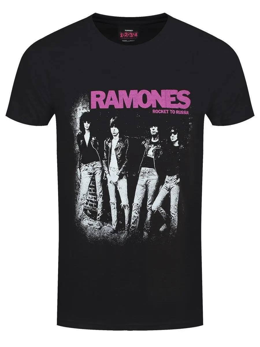 The Ramones Rocket To Россия Мужская черная футболка на заказ Новинка футболки с коротким