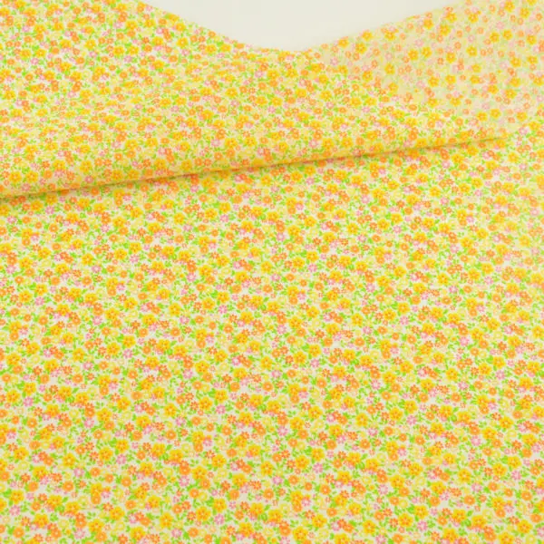 Хлопковая ткань оранжевый и желтый цветочный дизайн Лоскутная одежда кукла для