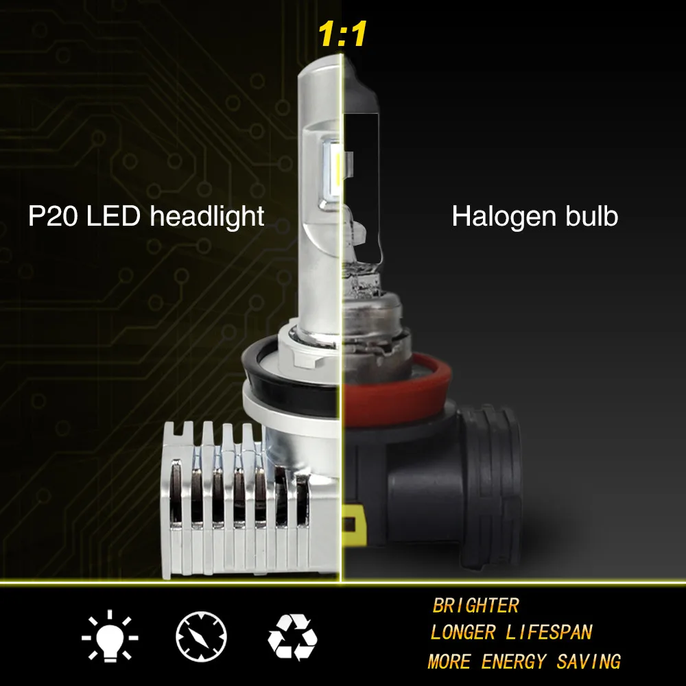 1 комплект супер яркий мини размер H7 CSP чипы P20 Автомобильные светодиодные фары