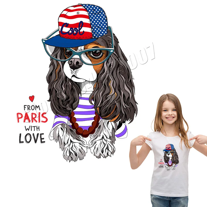 Нашивки в форме собак кепки наклейки с очками для женщин модные животные милые