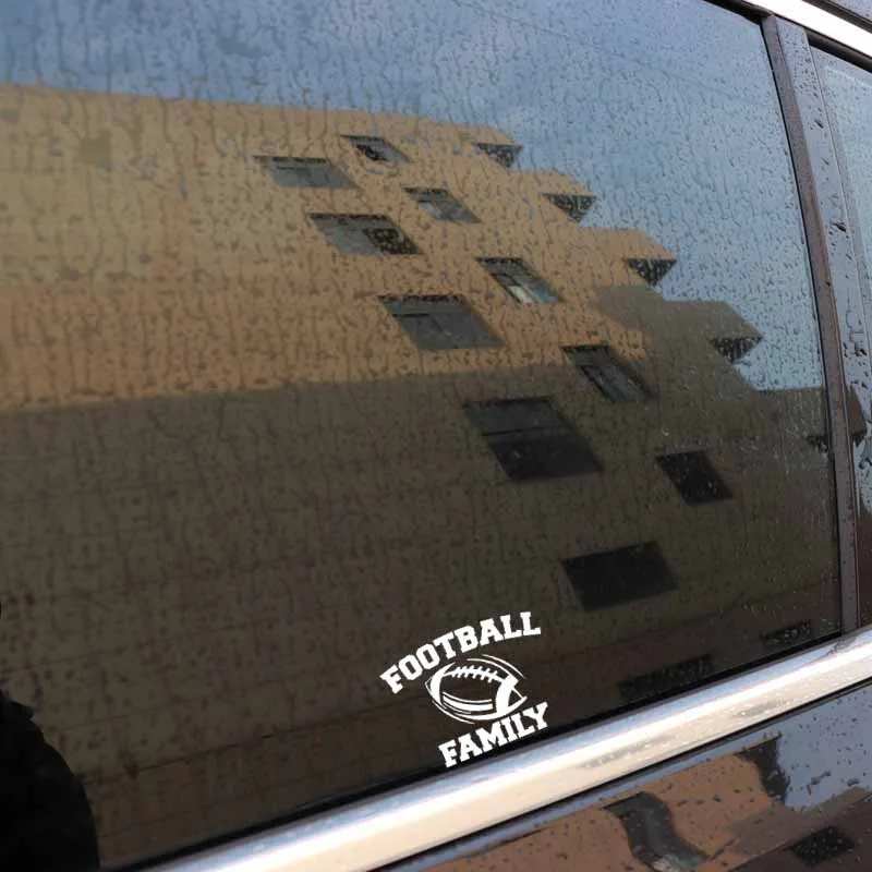 

YJZT 13.8CM*10.3CM FOOTBALL FAMILY Vinyl Car Sticker Decal Black/Silver C3-1679