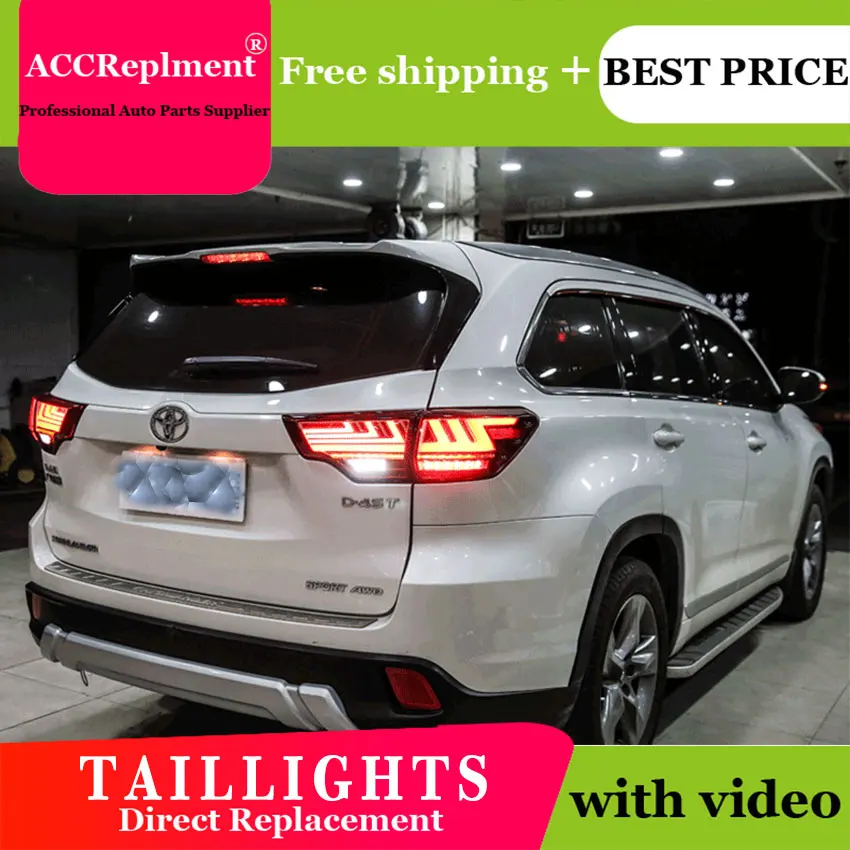 

4PCS Car Styling for Toyota Highlander Taillights 2014-2018 for Pajero LED Tail Lamp+Turn Signal+Brake+Reverse LED light