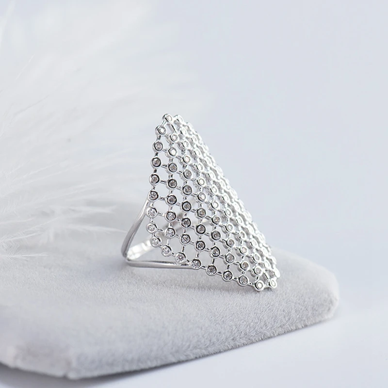 Женское Обручальное кольцо с ромбовидным цирконом из серебра 925 пробы|Кольца| |