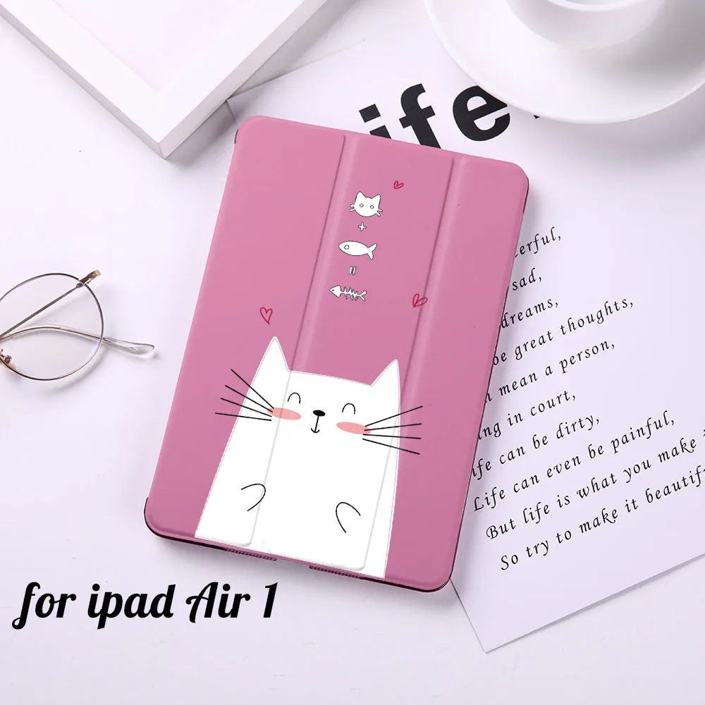 B01001S-air1 Магнитный откидной Чехол с изображением милого единорога кота для Apple iPad 9,", Чехол для iPad Air 2 из искусственной кожи, складной чехол-книжка для планшета - Цвет: B01001S-air1