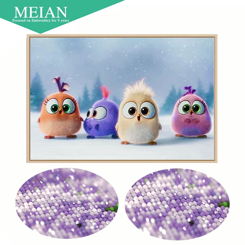 Meian 5D квадратная вышивка бисером животное птица полное изображение 3D DIY Алмазная