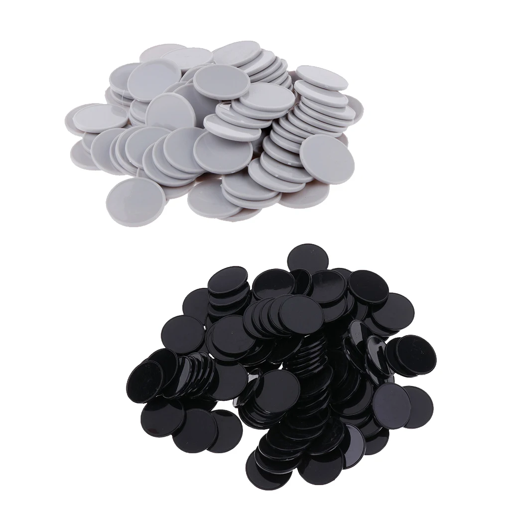 200Pcs Plastic Casino Poker Chip Bingo Chips Markers Token Board Game Toy Gray Black