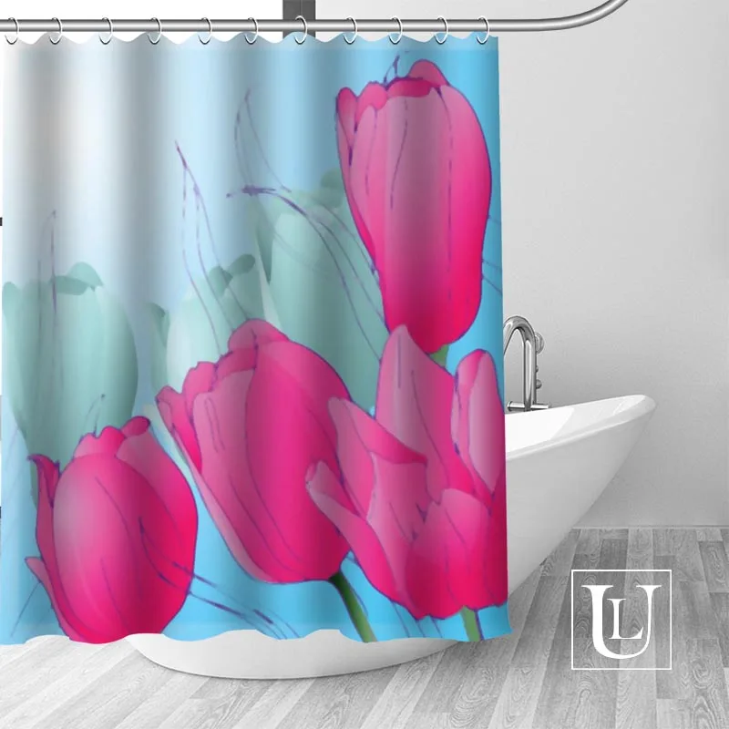 

Best Nice Custom flowers Shower Curtain Personalized pattern Bath Curtain Waterproof Fabric For Bathroom more size