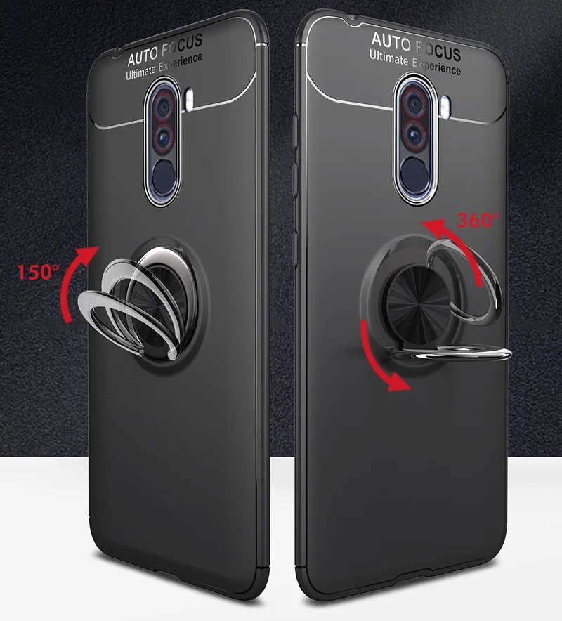 Автомобильный магнитный чехол для Xiaomi Pocophone F1 Poco кольцевой держатель на палец