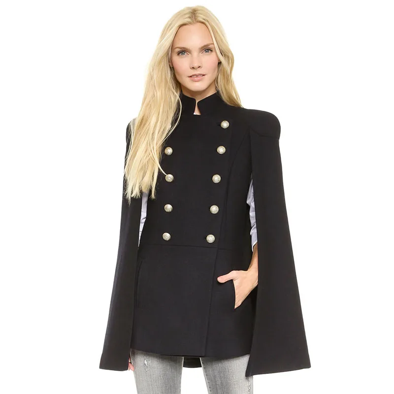 Женская одежда ladyчили женская модель черный армейский Стиль куртка двубортное