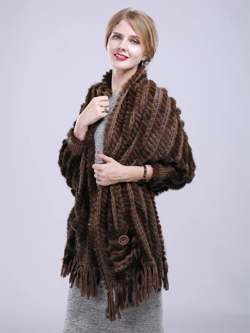 NGSG из натуральной норки шарф шаль Для женщин Европа Весна серый Knitte меха Обёрточная бумага халат женский Осенняя мода Повседневное тонкий норки кисточкой пальто