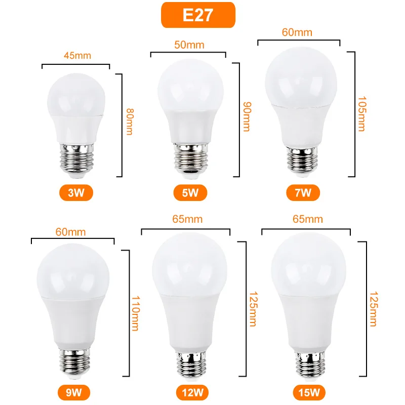3 шт. Светодиодная лампа E27 Вт 5 7 9 12 15 18 220 в 240 В умная IC LED Bombillas Ampoule Lampada холодный