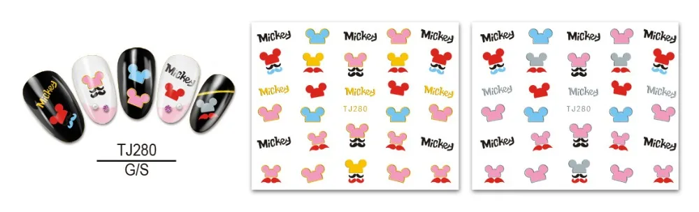5 sheet 12 type Gold/Silver Children Cartoon Nail Stickers Designs Gummed 3D Art Decals Decorations TJ277-288 | Красота и здоровье