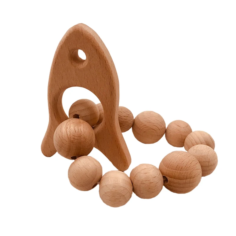 Набор колец из бука прорезыватель необработанного с игрушками животных