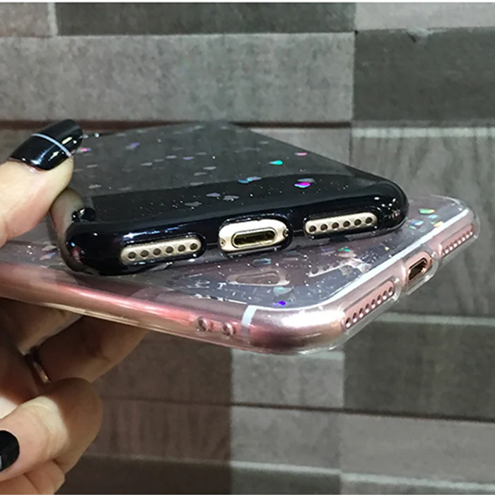 Роскошный мягкий блестящий чехол для iPhone X XR XS Max 7 8 Plus Блестящий силиконовый с