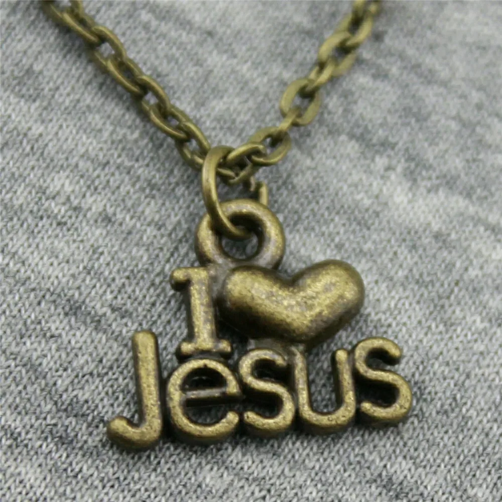 15x13 мм Ожерелье I Heart Jesus Подвеска для женщин ожерелье ювелирная цепочка модная 2
